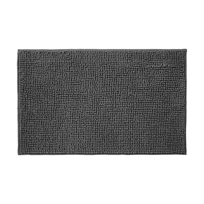 Centreville Chenille Non Slip Bath Mat, Charcoal, 90cm L x 60cm W