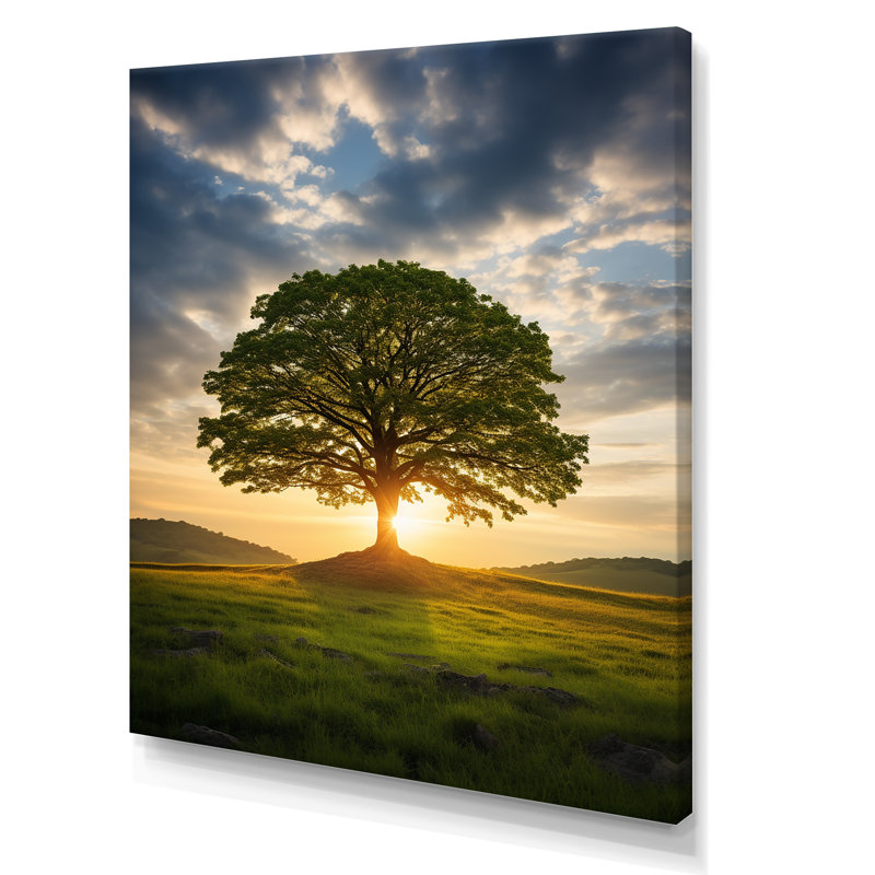 «Summer Solitude Tree Glow» sur toile, H 32 po x l 16 po x P 1 po, Toile tendue