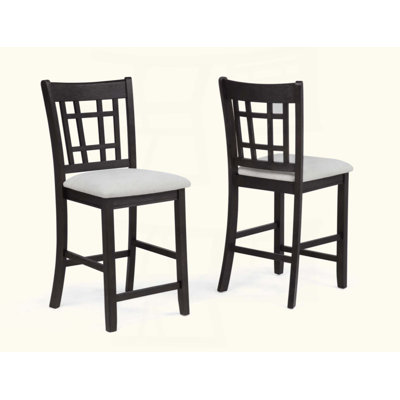 Mobilier de salle à manger en bois massif avec chaises de pub rembourrées à hauteur de comptoir 2 pièces