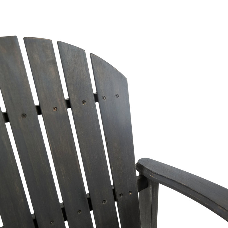 Ensemble de 2 tabourets d'extérieur en bois d'acacia gris foncé