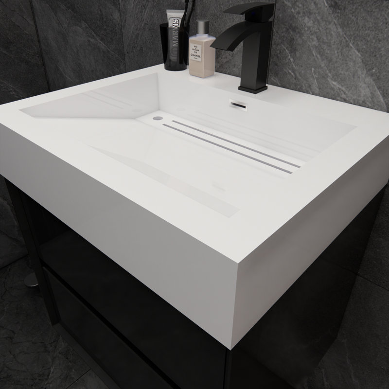 Meuble-lavabo simple 24 po Albizu, Noir