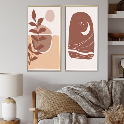 «Retro Abstract Colorful Landscape Design III», ensemble de 2 reproductions