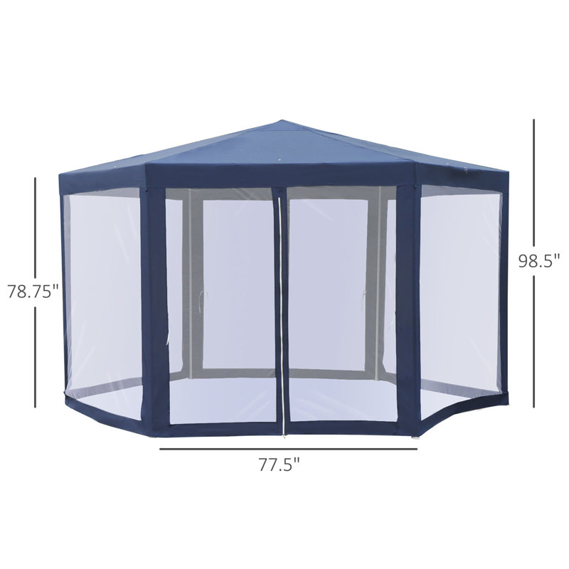 13 Ft. W x 13 Ft. D Steel Patio Gazebo, Blue