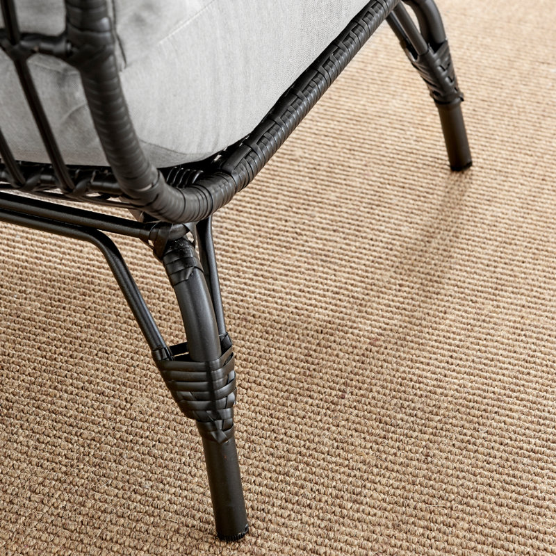 Fauteuil œuf en rotin avec coussin Coffeyville, Noir
