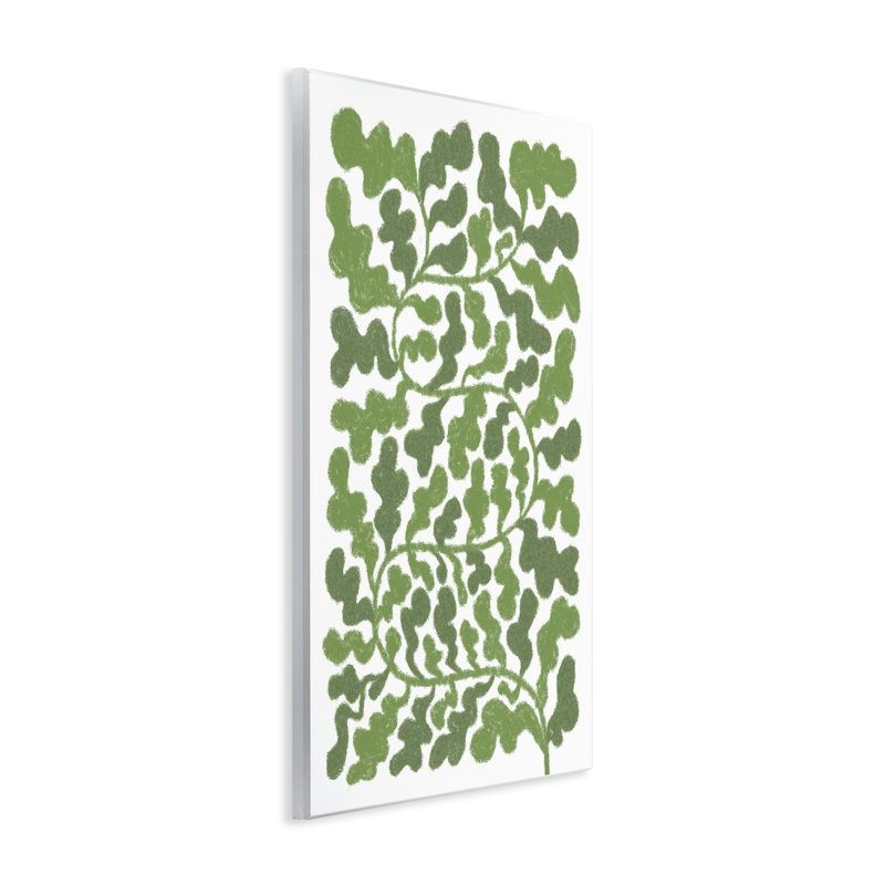 Art sur plaque de vigne verte complexe par Martina Pavlova, H 15 po x l 10 po