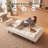 Minimalist 74-Inch Tufted Convertible Multifunctional Sofa Bed, Compact Living Room & Bedroom Leisure Sofa for Small Spaces-1587380913
