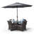 Karas 4 Seater Dining Set with Cushions and Parasol