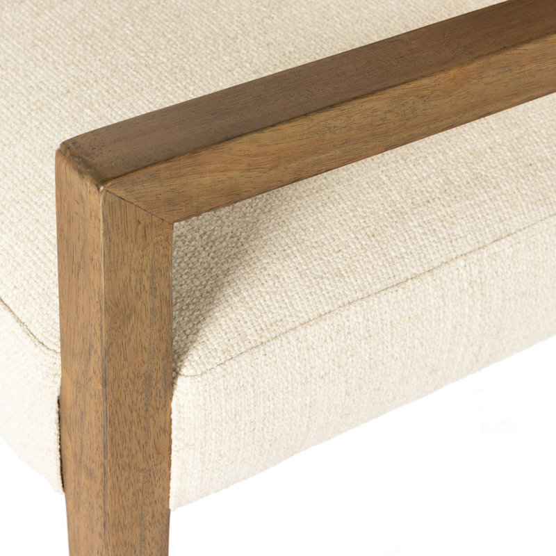 Chaise avec accoudoirs Lorretta, Crème Thames, Brun foncé