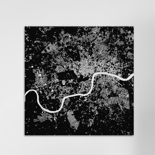 « london », impression sur toile tendue, H 18 po x l 18 po x P 1,5 po