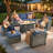 Harbin Wicker 5 Piece Rattan Sofa Seating Group with Cushions with Armchairs-702085735-740580646