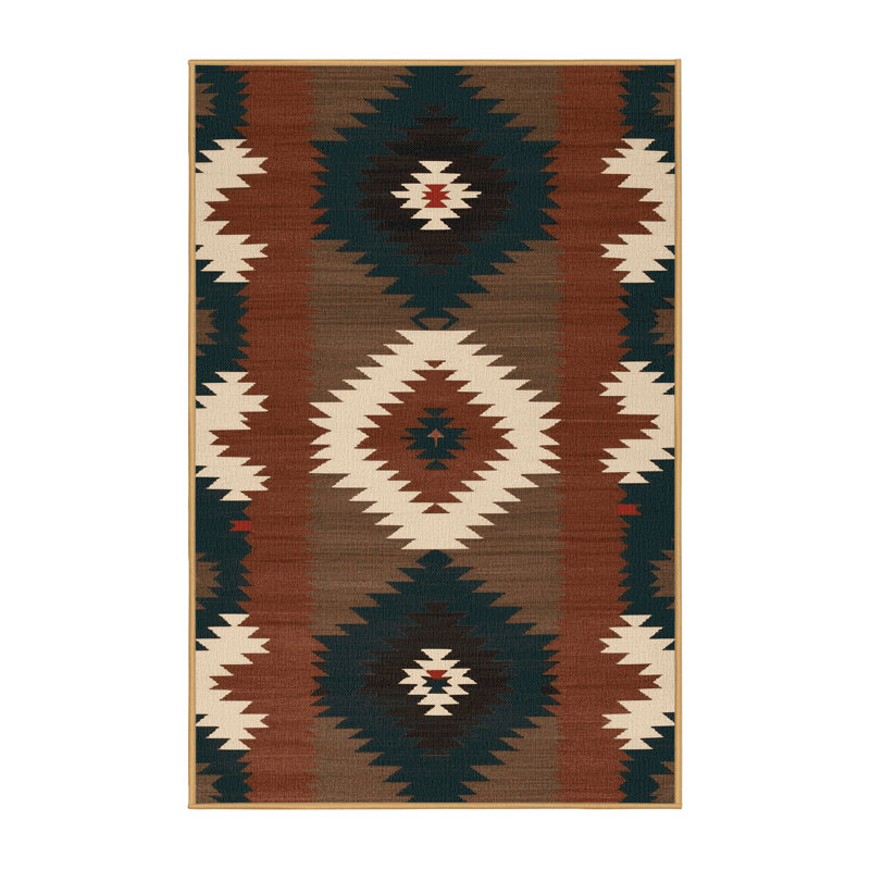 Washable Navajo Chevron Southwestern Area Rug, Runner 2' x 4'