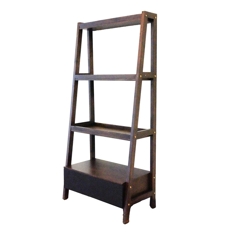 Bureau et tablette, 32 x 17 x 68 po, décontracté mais pratique, tablette d'appoint brune de 32 x 17 x 68 po, bois massif moderne + placage