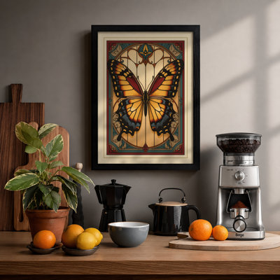 Monarch Study Art Deco - Framed Print