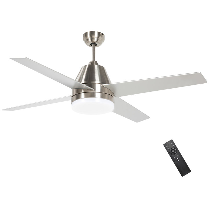 Ozelia Ceiling Fan with LED Lights, Silver, Silver