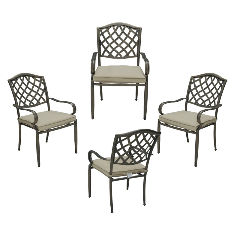 Chaises de bistro de terrasse avec coussin Turbeville