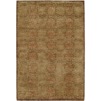 Tapis brun en laine noué à la main Otani