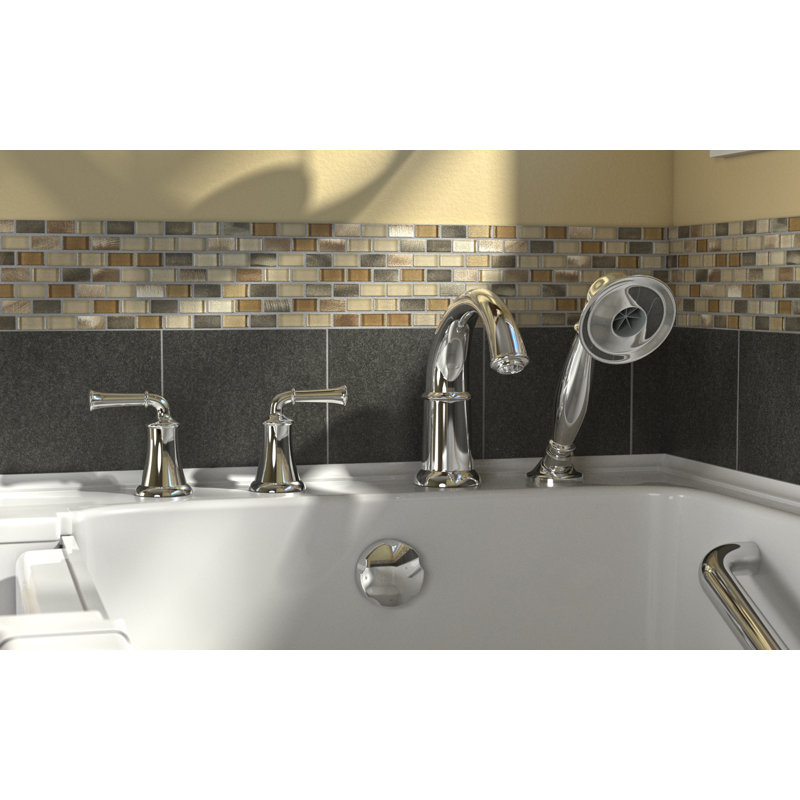 Baignoire d’air à parcours à l’intérieur 52 po x 30 po, Blanc, Gauche