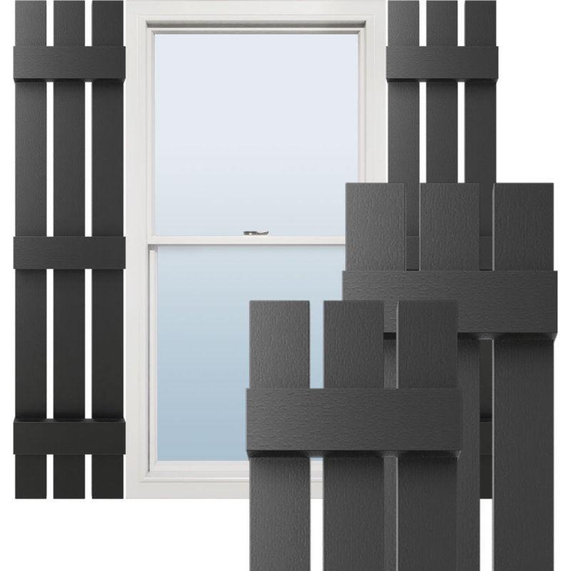 Volets Lifetime, Noir, H 67 po x 12 po x P 1 po