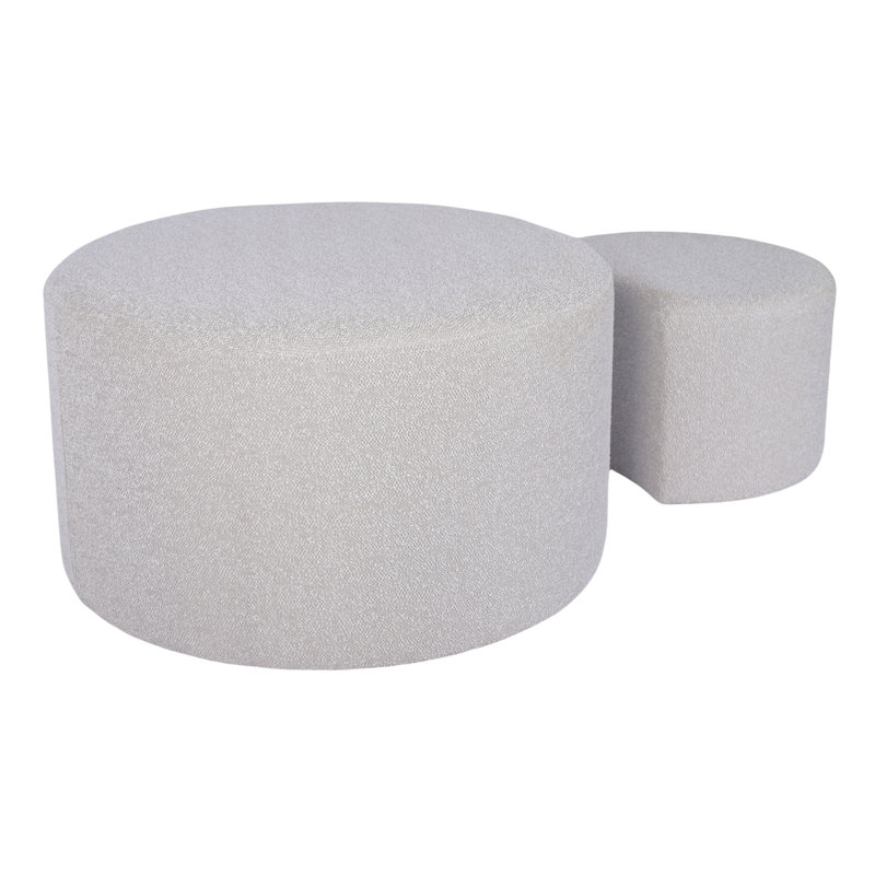 Rectangle Upholstered Fabric Ottoman, Beige