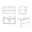 Meuble-lavabo mural en noyer de 36 po avec lavabo, grand meuble-lavabo flottant mural pour salle de bain moderne Alice-37071247-37071251