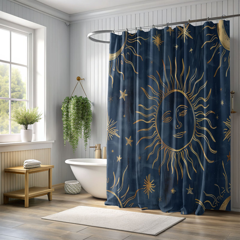 Rideau de douche standard 1 pièce, H 74 po x l 71 po