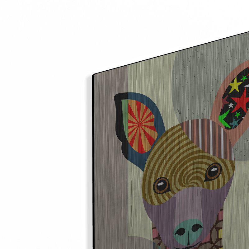 «Millier Pinscher» par Lanre Adefioye, mur métallique, H 16 po x l 12 po