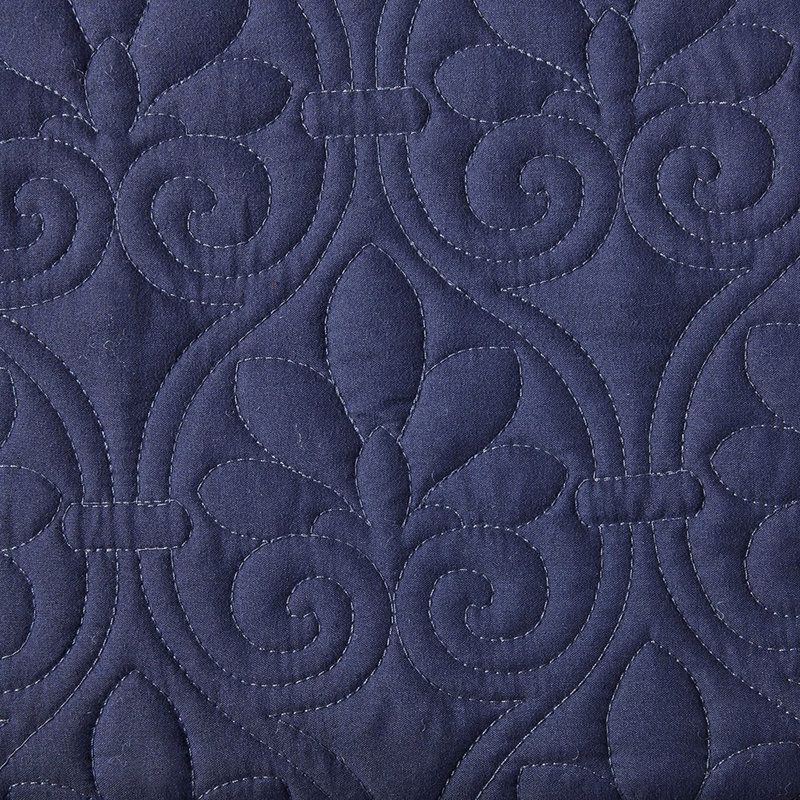 Navy Queen Bedspread 3 Piece - Microfiber Solid, Inhibits Odor Causing (not True), Pleated Corners Soft Microfiber, Classic Pattern, Long-lasting