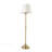 Traditional Floor Lamp, Antique Brass Finish with Off-White Empire Shade