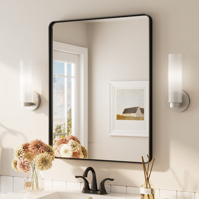 Bathroom Mirror with 1.2" Thick Aluminum Alloy Frame,Wall Mirror with Tempered Glass,Accent Mirror for Entryway,Dining Room,Bedroom