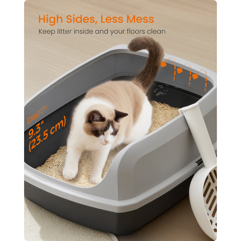 Polypropylene Litter Box, 23.5cm H x 42cm W x 56cm D, Grey