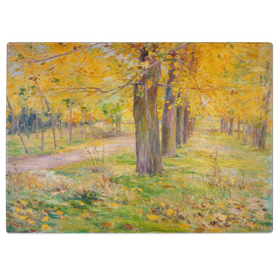 Tempered Glass Yellow-Leafed Poplar Trees by Kuroda Seiki Chopping Board