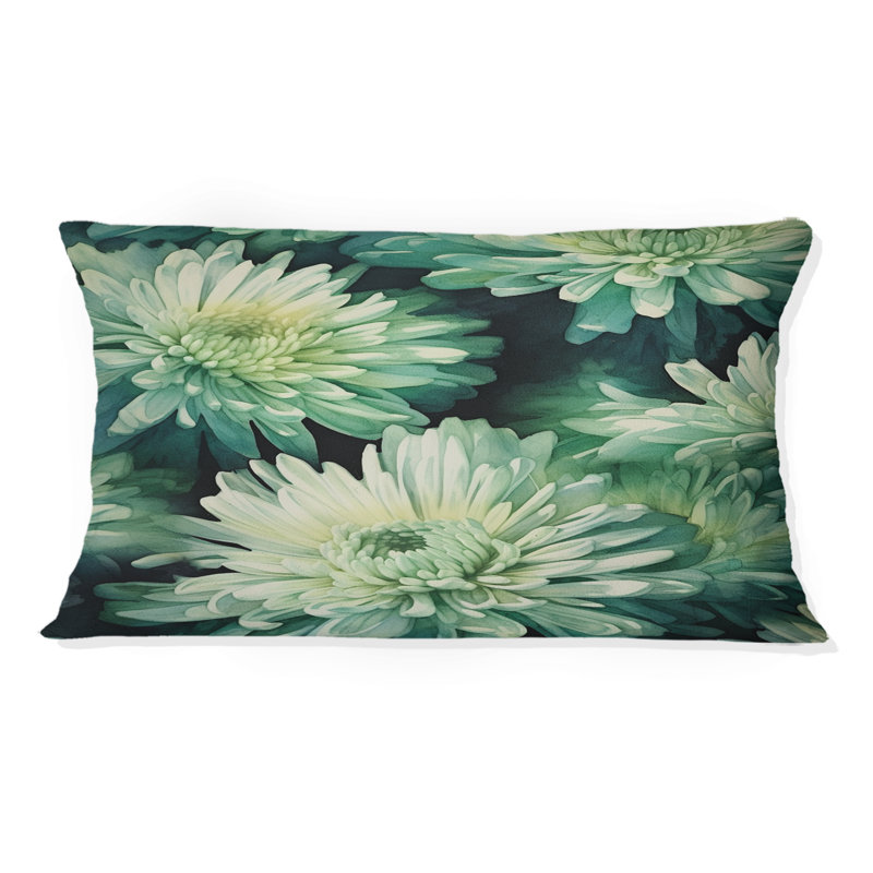 Coussin Melody I - imprimé floral vert et blanc