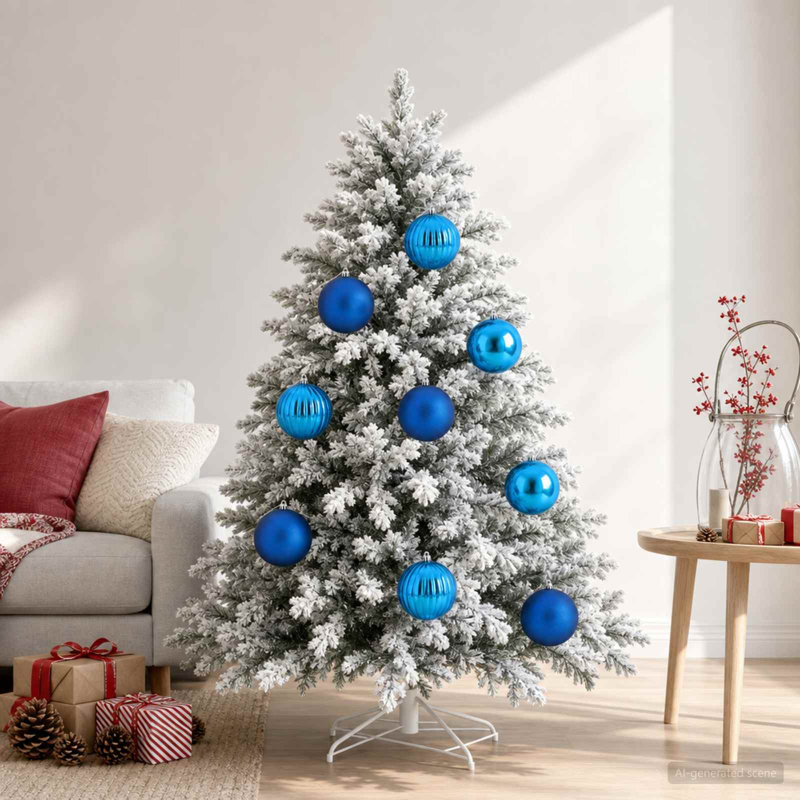 Christmas Ball Set Plastic Christmas Ball Ornaments, Ø 15 cm (9 pcs), Blue