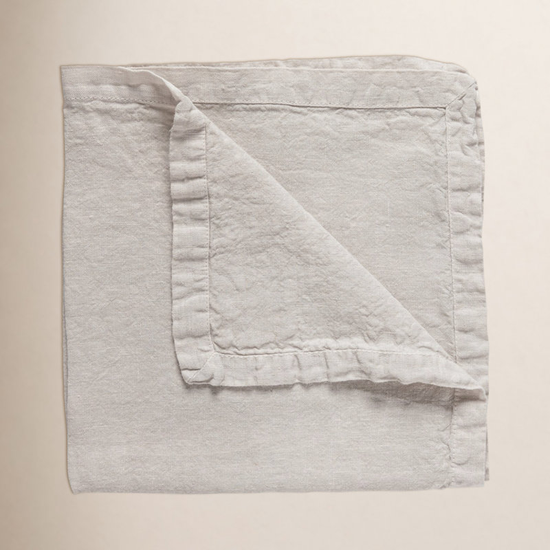 Maria Linen Square Napkin, Cloud Gray