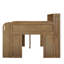 Lit mezzanine double avec bureau et cadre de lit mezzanine en bois avec DEL et plusieurs tablettes de rangement-446076410