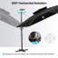 Parasol en porte-à-faux à DEL 11 pi x 11 pi pour terrasse, base contrepoids incluse-799055346