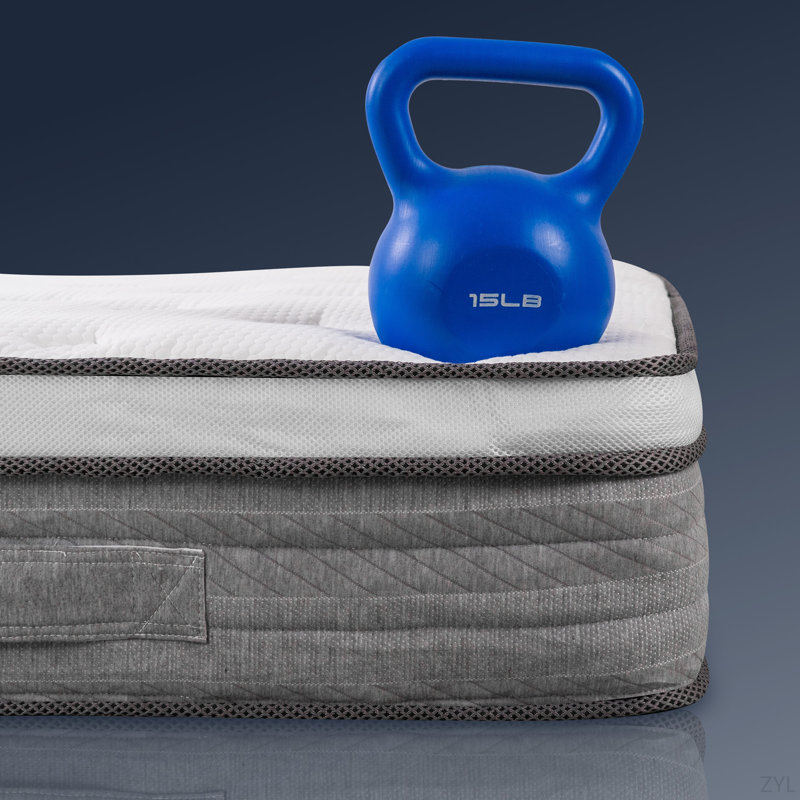 Matelas hybride à ressorts ensachés en mousse viscoélastique respirante, Grand lit