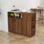 Armoire de table pour la cuisine et le garage, comprenant 2 portes coulissantes en verre, 3 tiroirs latéraux, un espace efficace et élégant, un panneau de particules de 15 mm de 3 mm, un buffet de rangement de poids de 86,32 lb, des portes, un