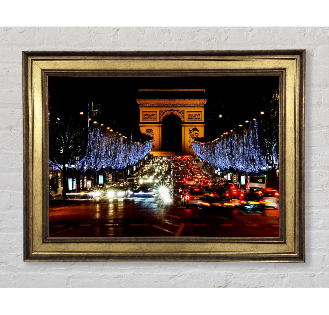 Paris Arc De Triomphe Night Lights - Einzelner Bilderrahmen Kunstdrucke