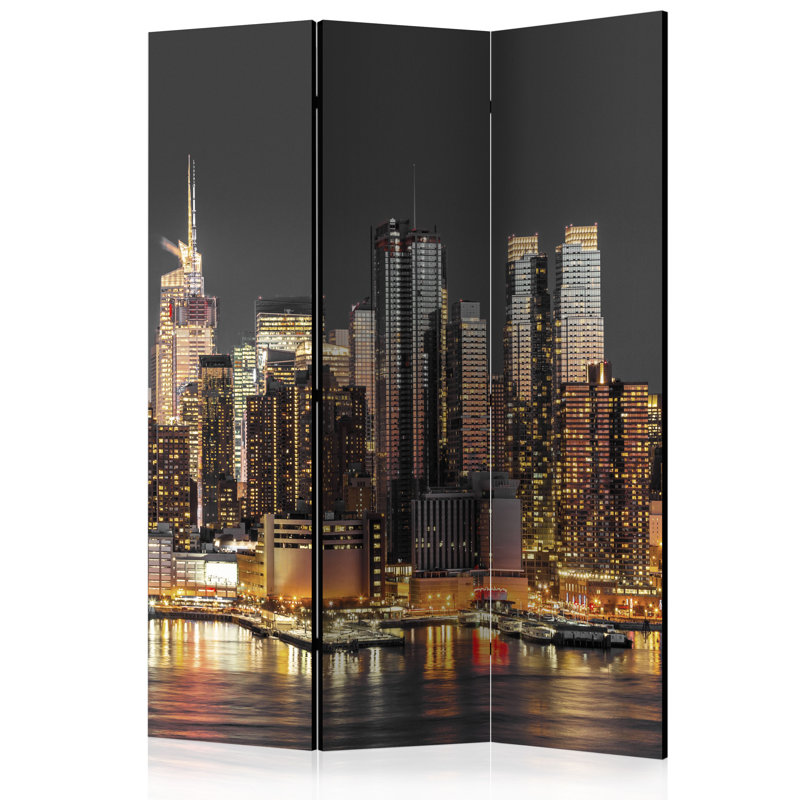 Chakra 135cm W x 172cm H 3 - Panel Solid Wood Folding Room Divider