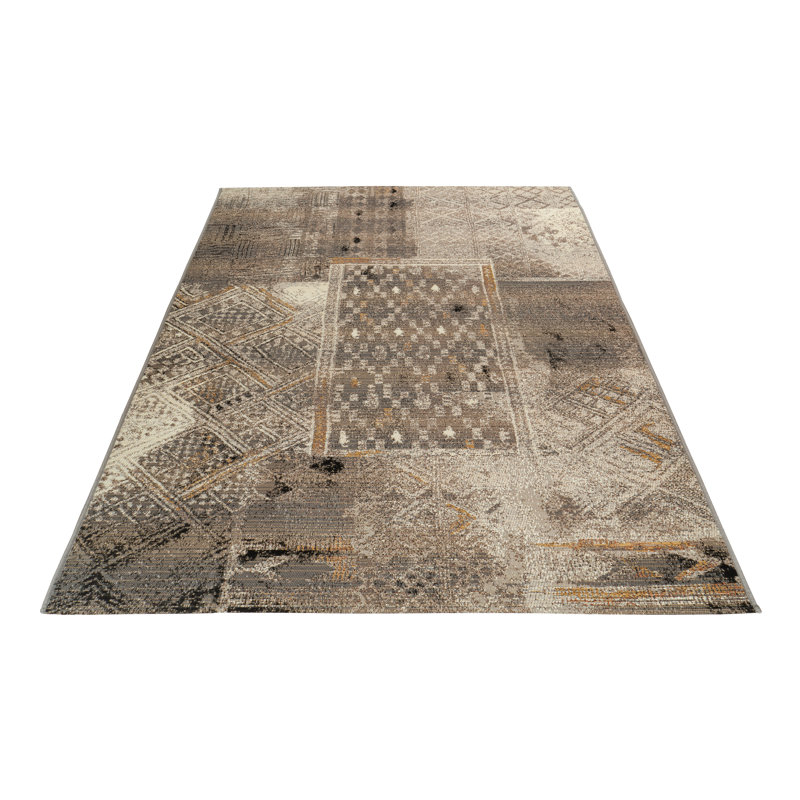 Cheisa Uni Area Rug, Grey/Brown/Blue, Rectangular 160 x 230cm