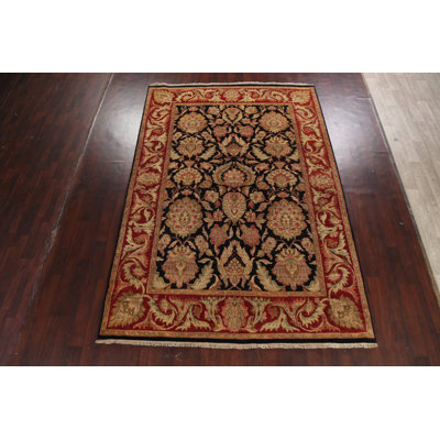 Tapis oriental floral All-Over Agra noué à la main 8 x 11