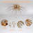 6-Lights Gold Crystal Dimmable Sputnik Sphere Globe Chandelier LED Ceiling Lighting Fixtures