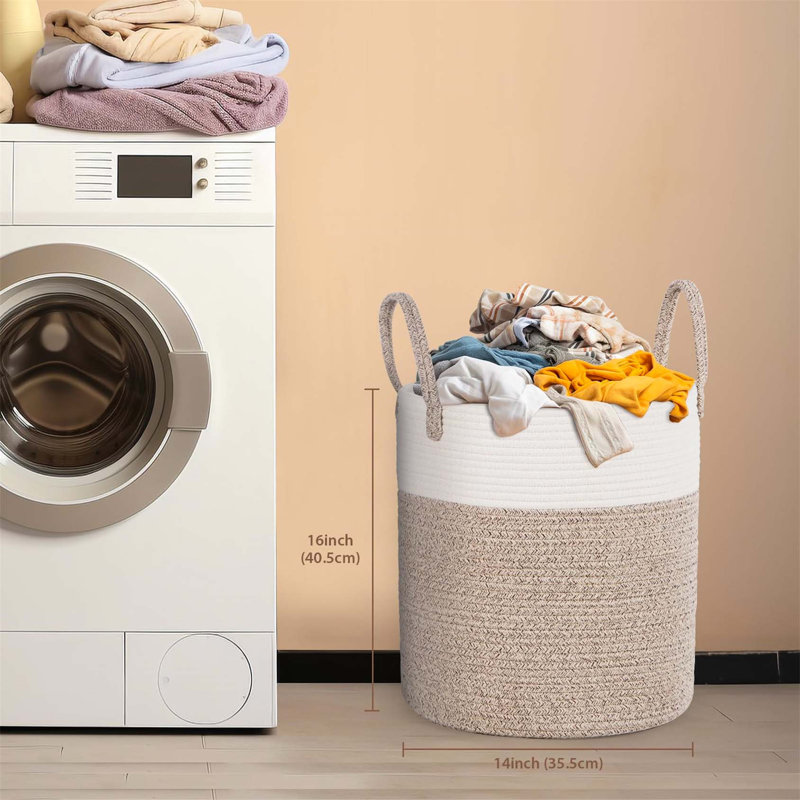 Bhargava Laundry Basket with Handles, 40 x 35 x 35