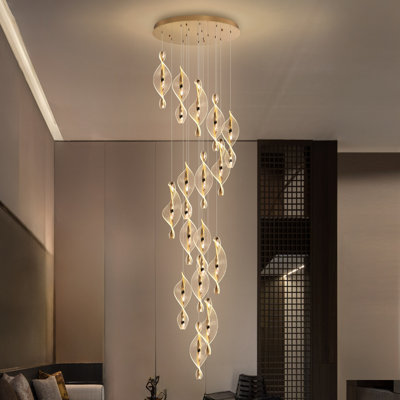 Lustre moderne moderne en acrylique doré