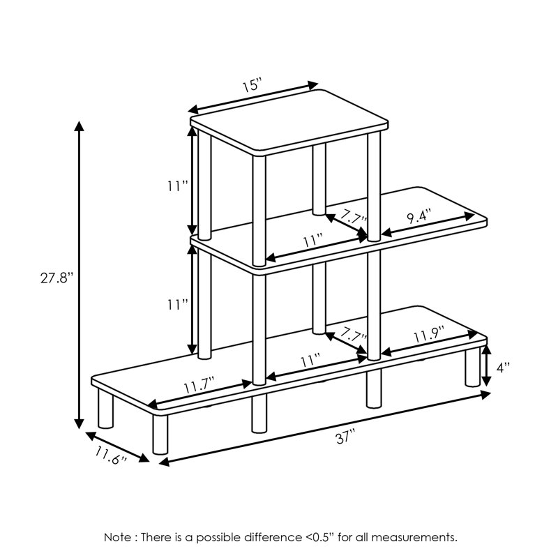 94cm W Plastic Shelving Unit, Espresso/Black