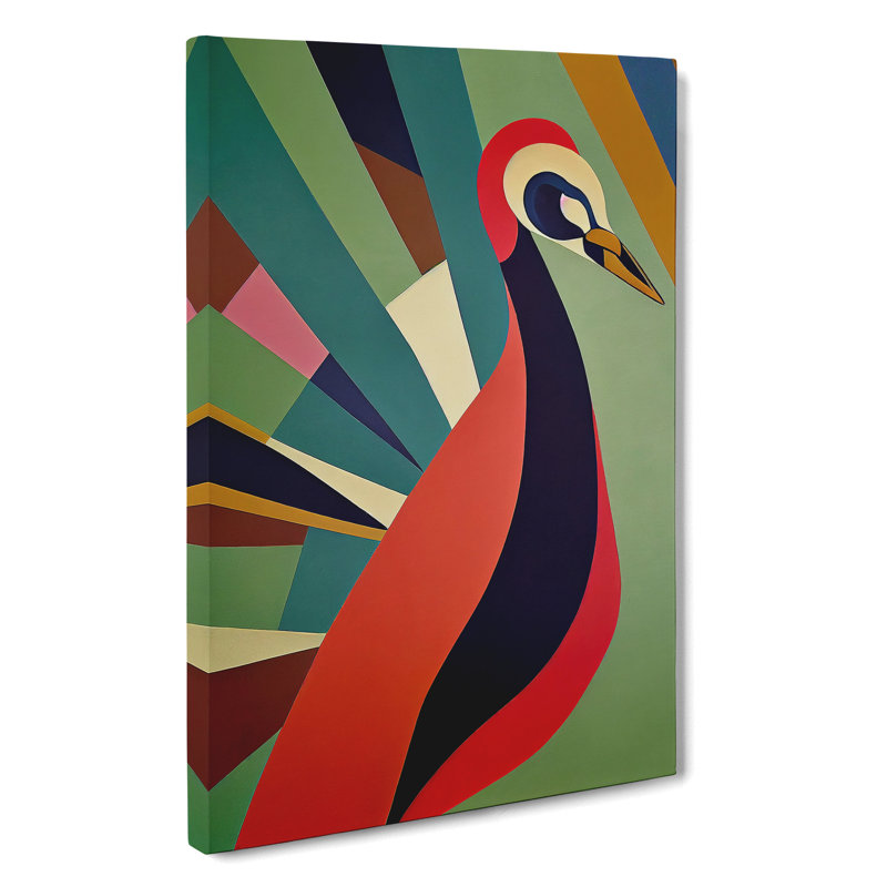 Peacock Abstract - Wrapped Canvas, 60cm H x 40cm W