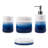 Navy Blue Bathroom Accessories Set, 4-Piece Blue Ceramic Bathroom Decorations Accessories Set,Contain Toothbrush Cup,Soap Dispenser,Soap Dish,Tumbler