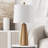 Boho Style Resin Table Lamp For Living Room/Bedroom/Entryway Console/Decorative Supplements With Folding Shade Accent