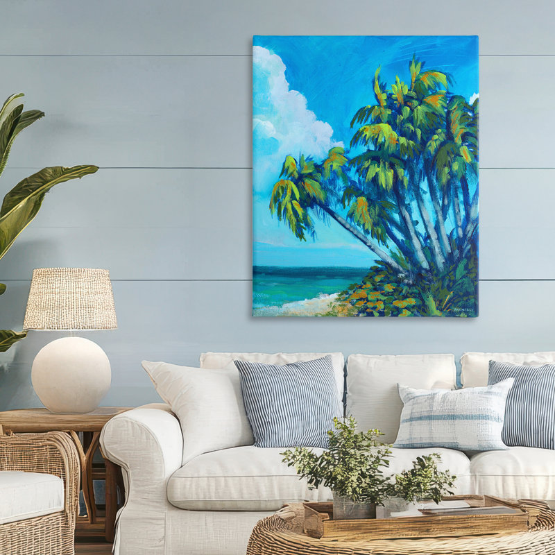 Cerulean Sky & Palms Canvas, conception par Dan Meneely, H 48 po x l 36 po